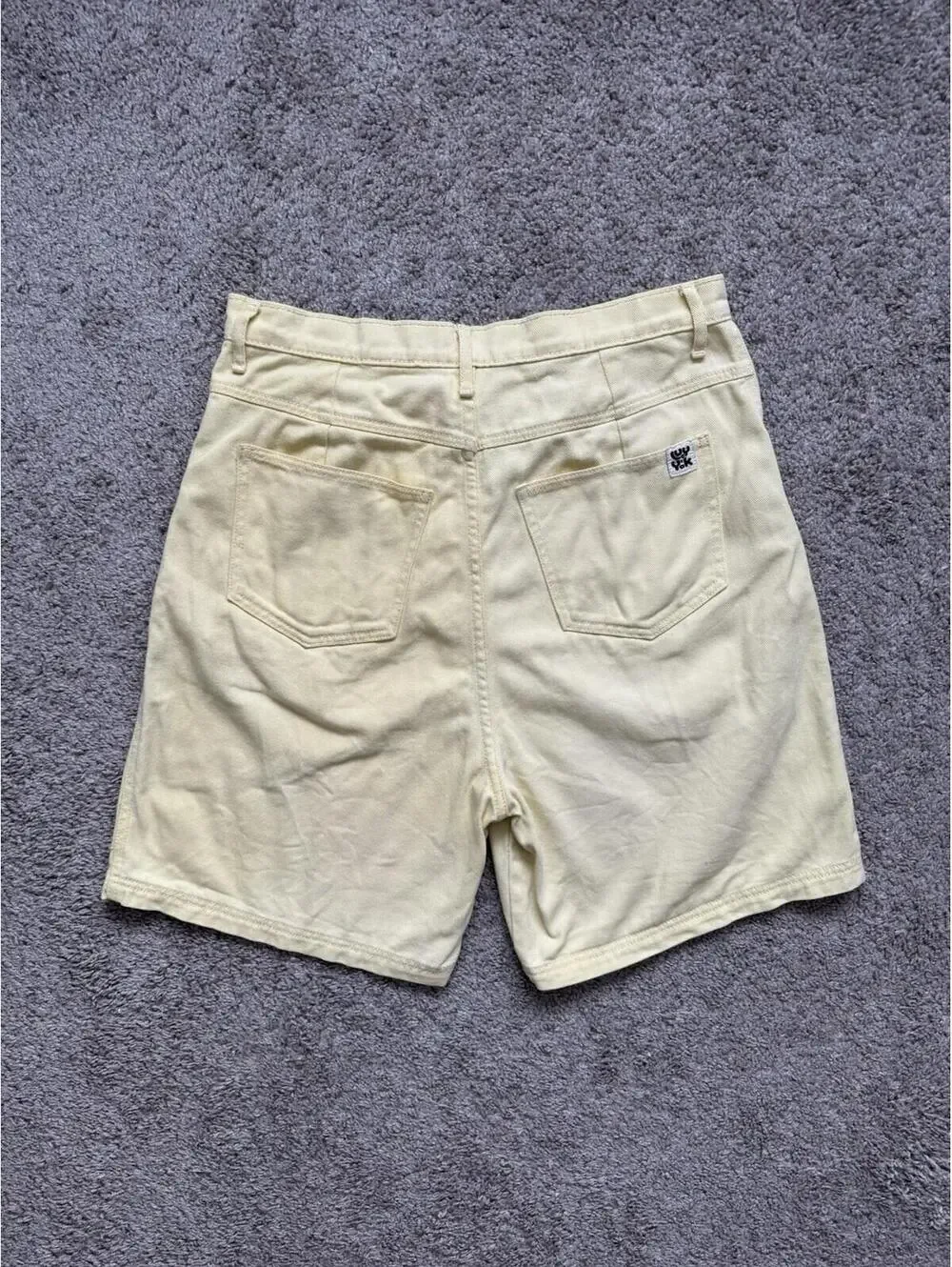 Lucy and Yak Shorts Women’s 30 Yellow Denim‎ Pockets Casual Logo Cotton Preppy
